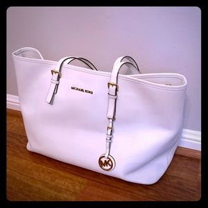 Michael Kors White saffiano tote